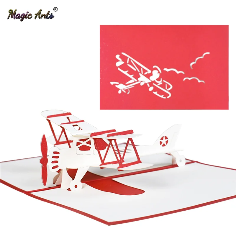 10 упаковок 3D модель самолета всплывающая открытка на день рождения для детей
