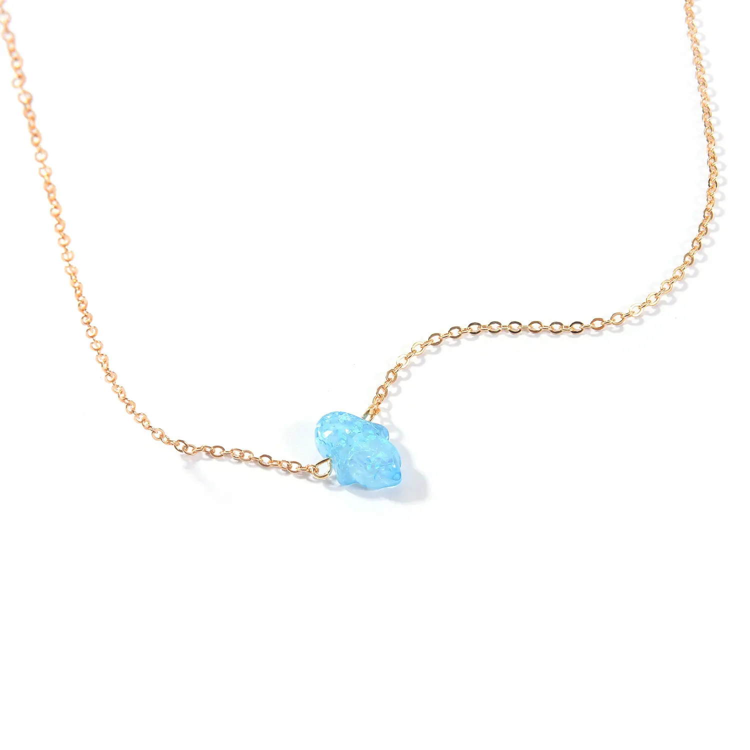 Цепочка с подвеской в форме ладони опалом XL1074 | Украшения и аксессуары