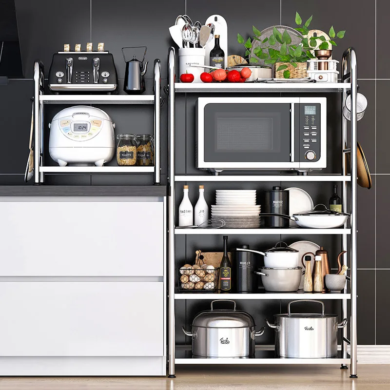Напольные полки для хранения из нержавеющей стали микроволновая печь горшок