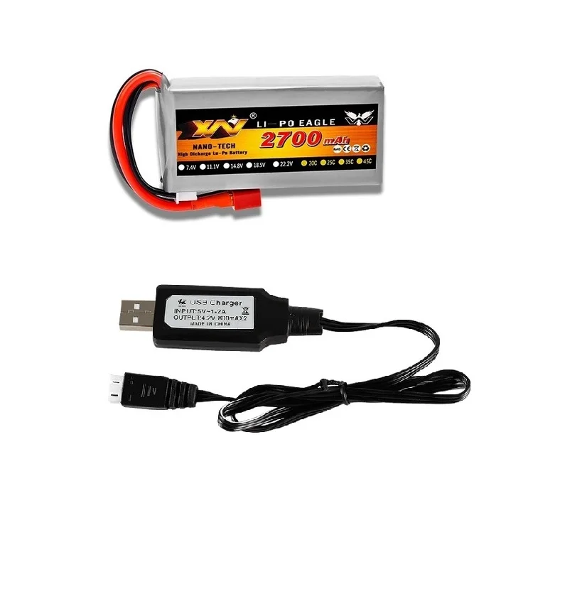 RC Lipo Battery 2s 7 4 V 2700mAh 40C Max 60C/зарядное устройство для Wltoys 12428 12423 Car feiyue 03 Q39 Обновление