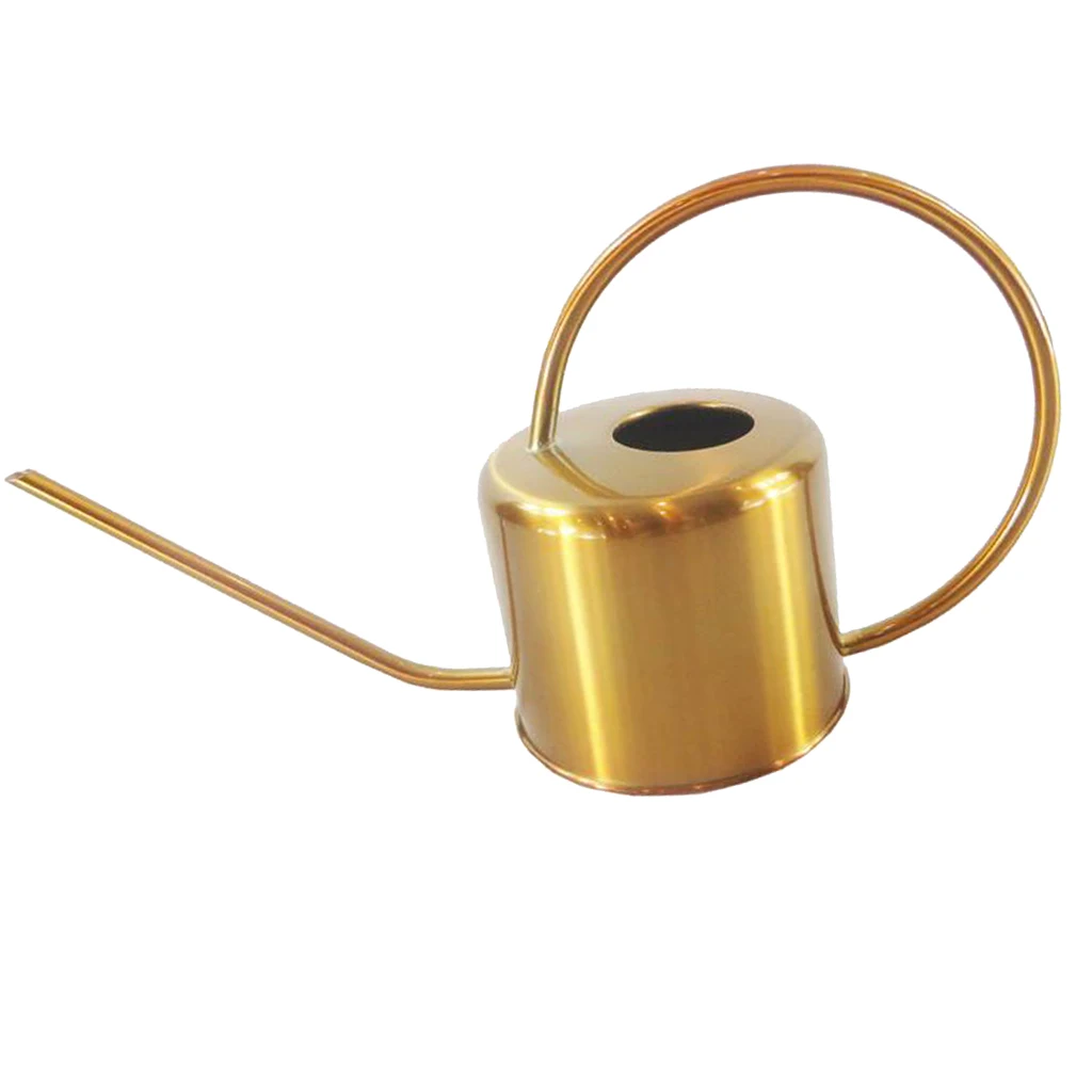 

900ml Houseplant Watering Can Long Spout Stainless Steel Golden Watering Pot