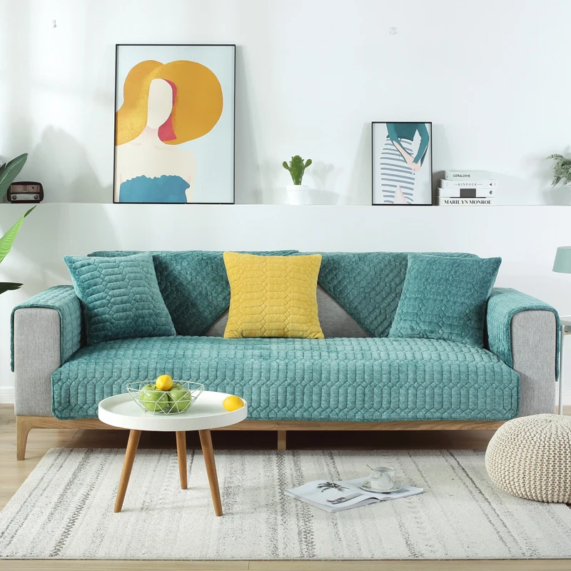 Зимняя плюшевая подушка для дивана ткань из скандинавского плюша зимний чехол