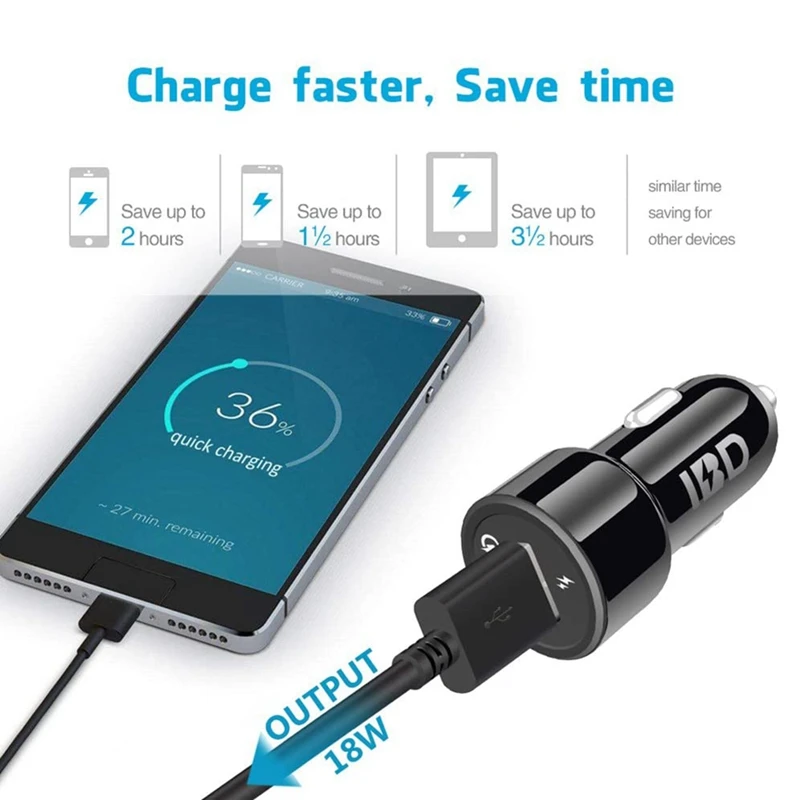 321 автомобильное зарядное устройство 18 Вт USB QC3.0 быстрое адаптер для iPhone 11/7 Plus/6S
