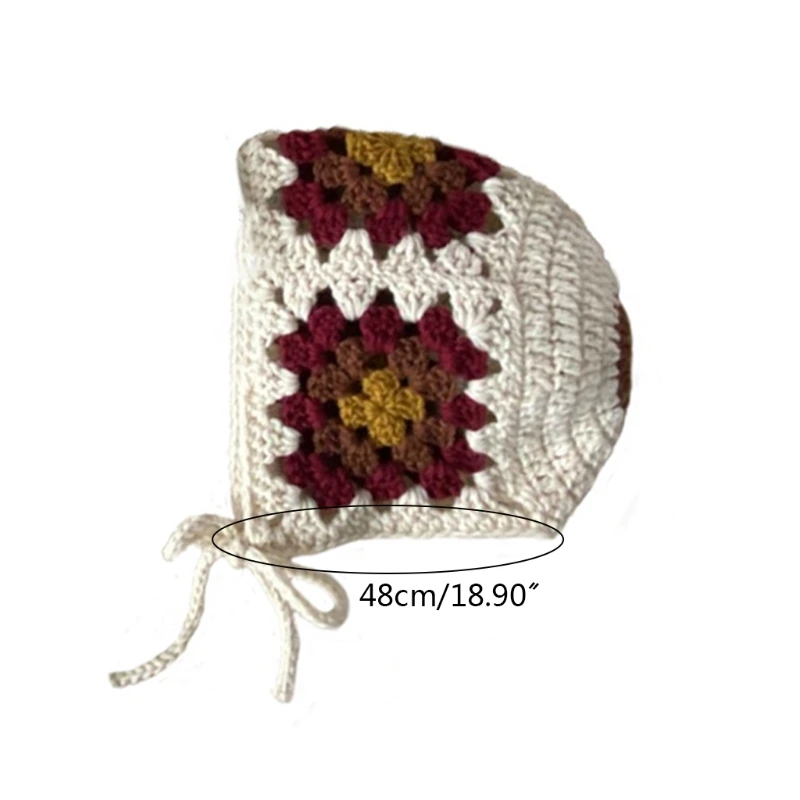 

T5EC Baby Knitted Hat Newborn Embroidered Infants Autumn Winter Crochet Beanie