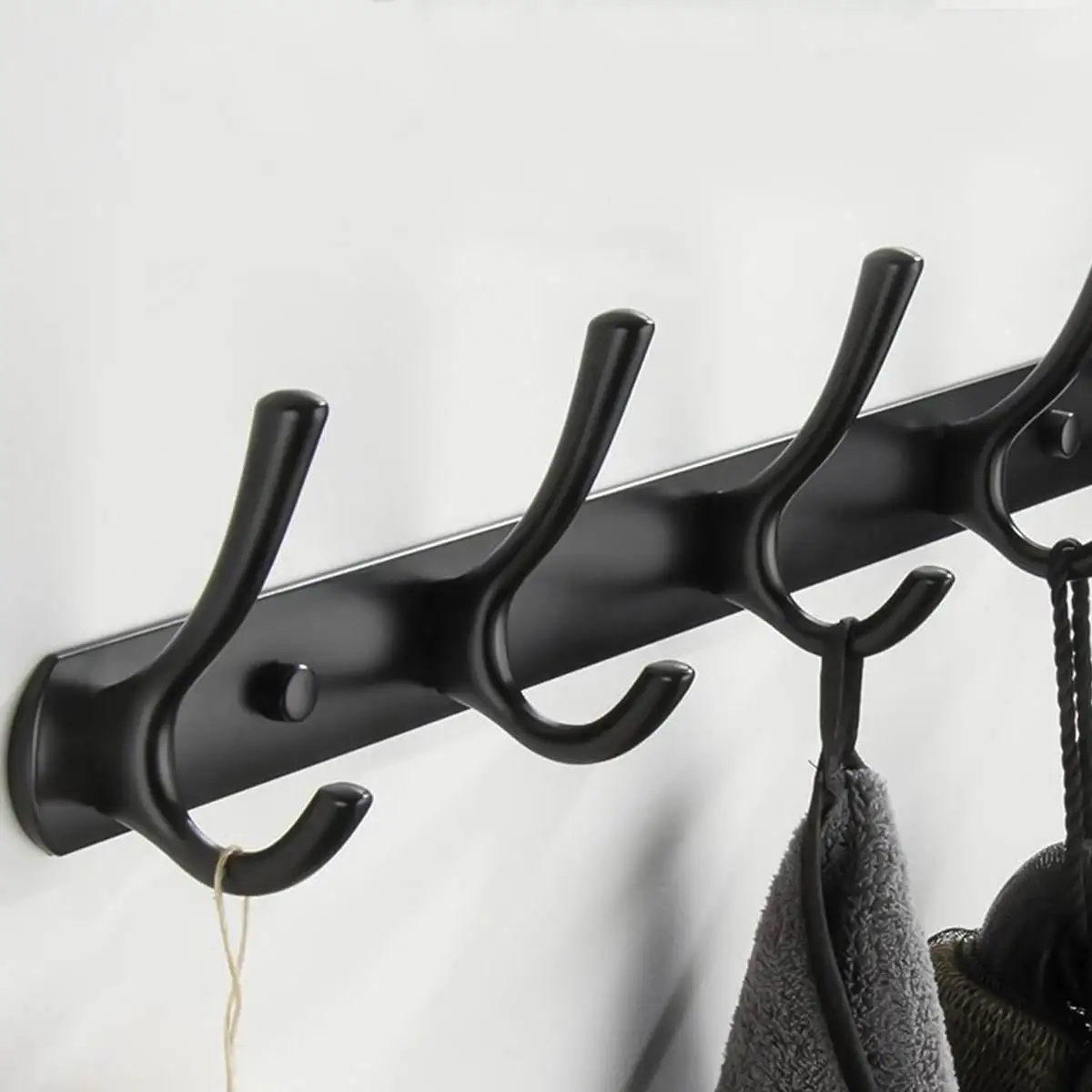 

Космический алюминиевый черный крючок 4/5/6 крючков, крючок для полотенец, крючок для хранения одежды на дверь в гостиной, крючок для хранения...