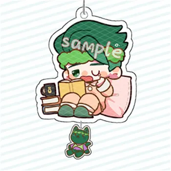 Anime JoJo's Bizarre Adventure Higashikata Josuke Acrylic Keychain Cosplay Good Night Cartoon Cute Pendant Figure Key ring Gifts images - 6