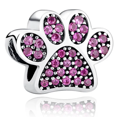 Fit pandora браслет стерлингового серебра 925 цветок, apple, узел Сердце, Клевер Хрустальные Бусы Подвески DIY Изготовления Ювелирных Изделий - Цвет: PY1010