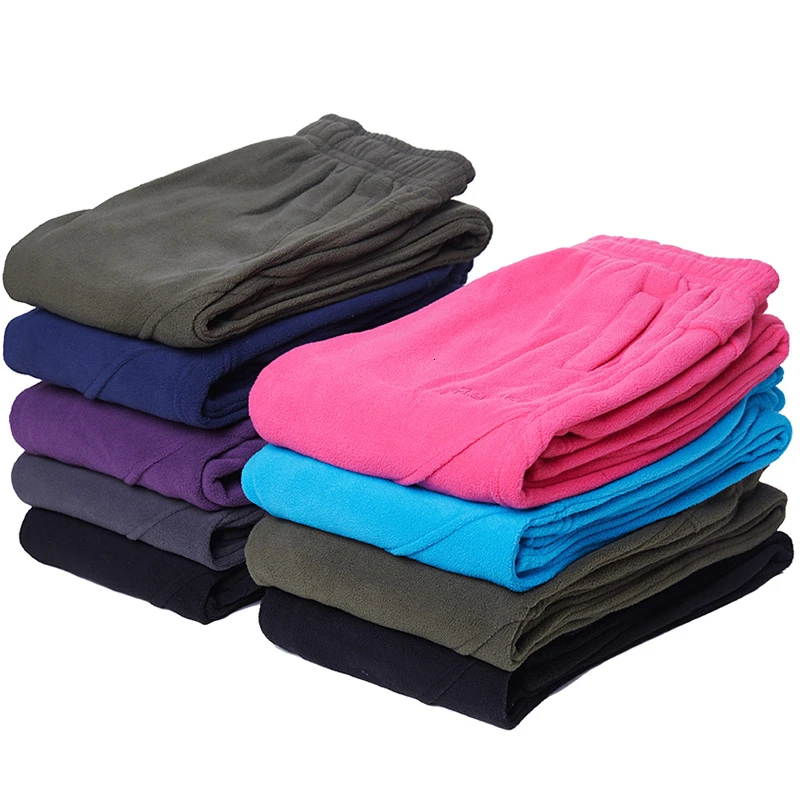 Мужские и женские весенне осенние теплые флисовые спортивные брюки зимние