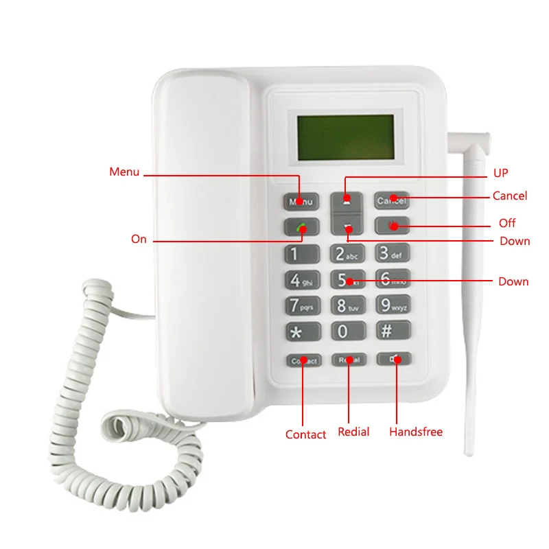 beamio gsm fixed wireless telephone with sim card radio cordless phone lcd screen for home office desktop white free global shipping