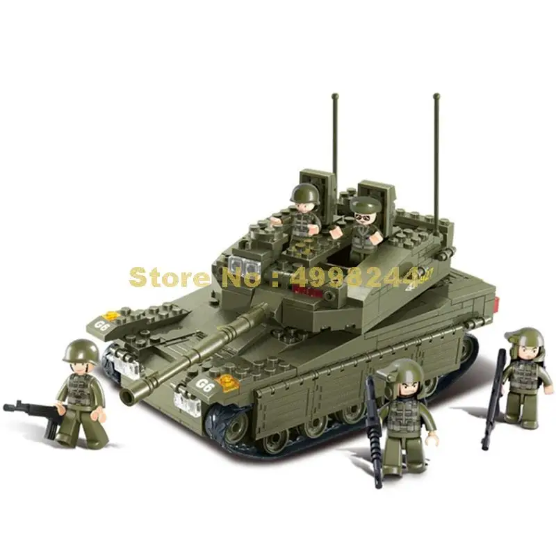 Конструктор sluban 344 шт. военные войны танки армия серия merkava игрушечные