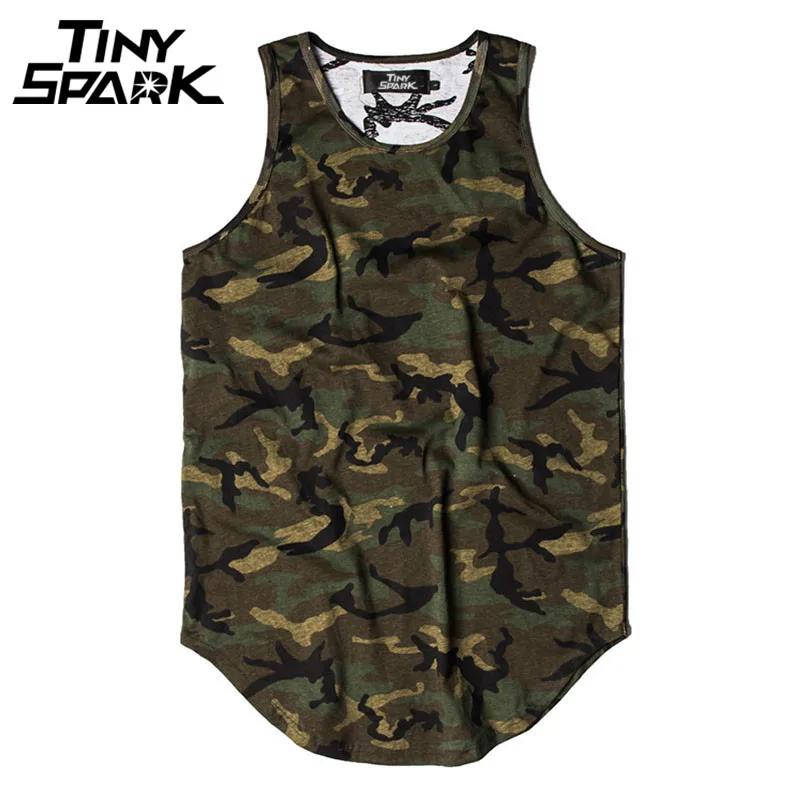 A68721 Army Green 9 цветов,, Мужская майка, камуфляж, закругленный подол, хип-хоп Топ, футболка, Мужская майка, без рукавов, топ, Стрингер, фитнес, Повседневный, армейский, Гренн, красный - Цвет: A68721 Army Green