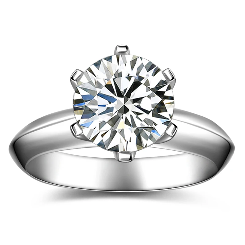 6 коготь Классическая 1.0ct Помолвочное с солитёром обручальное кольцо для Для женщин из белого золота 18 карат, ручная работа, GIA Ювелирные изделия с алмазами