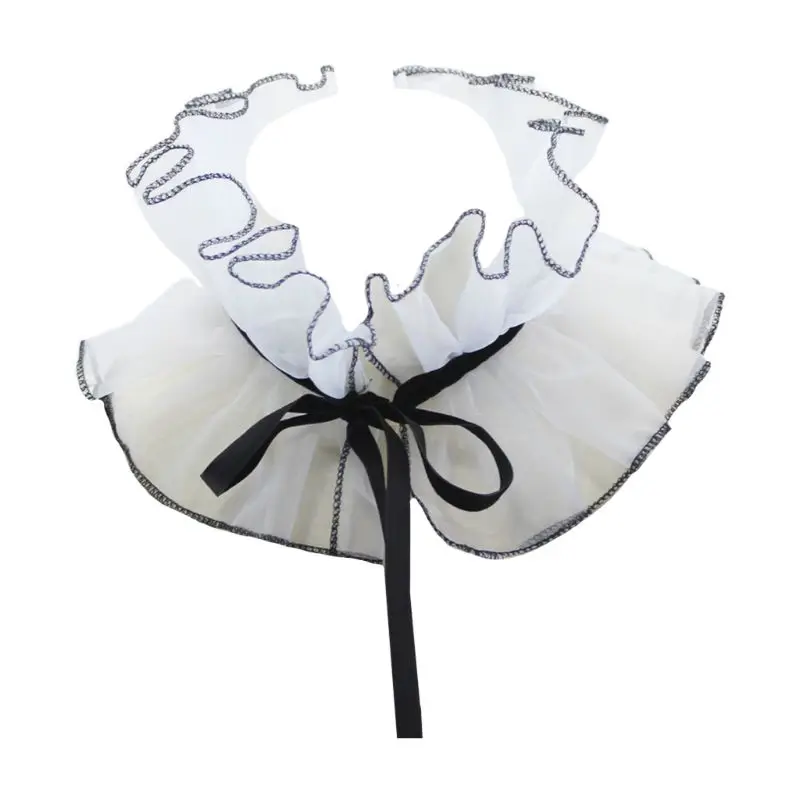 

2020 Victorian Vintage Organza Agaric Ruffles Stand Fake Collar Cosplay Neck Ruff