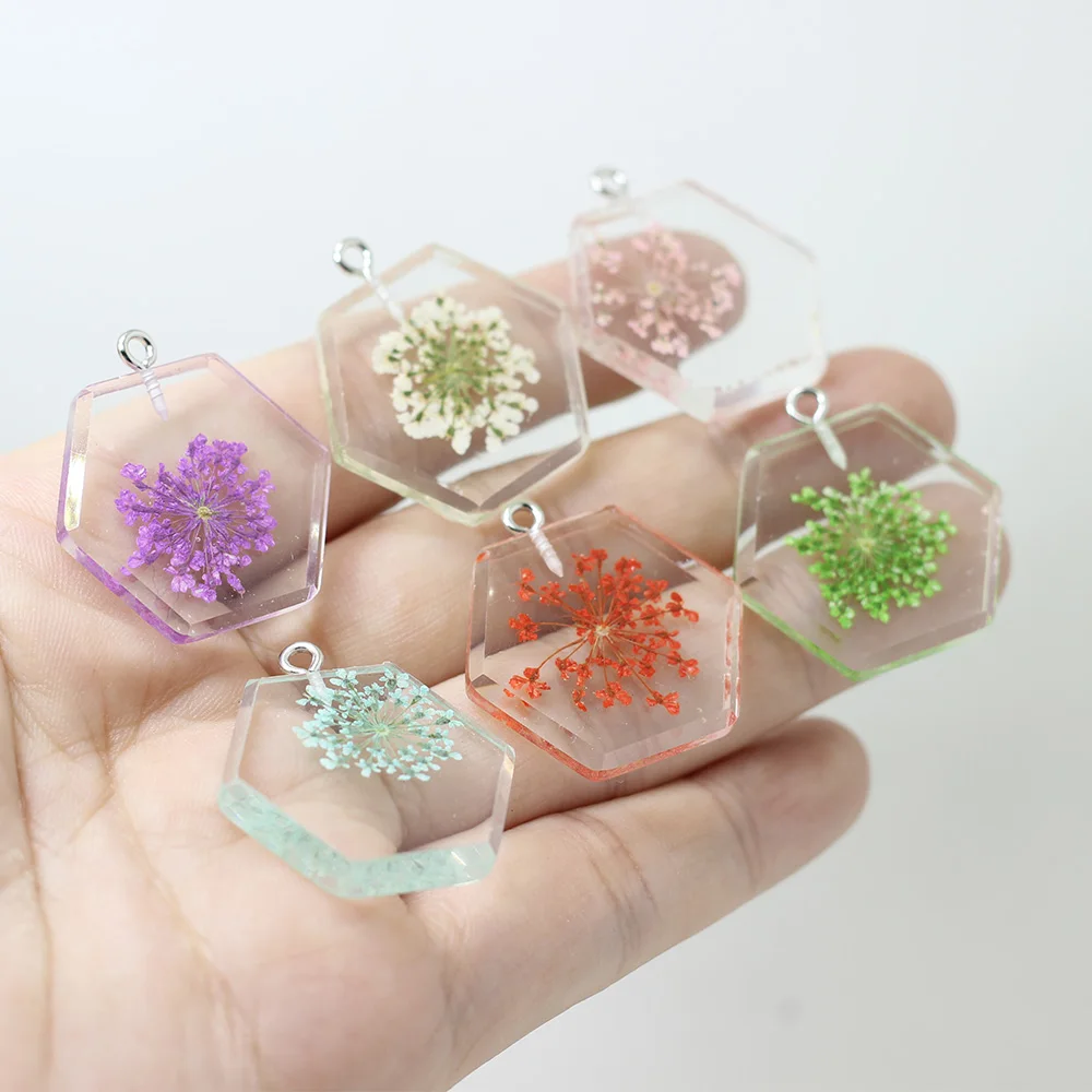 

8 шт.-25 мм подвески из натуральных цветов, акриловые подвески Babysbreath для ювелирных изделий, сережек, браслетов, ожерелий
