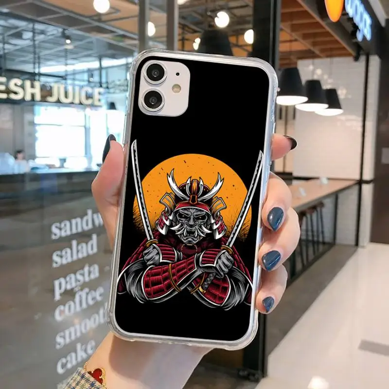 

Japan Samurai Art Phone Case Transparent for iPhone 11 12 mini pro XS MAX 8 7 6 6S Plus X 5S SE 2020 XR