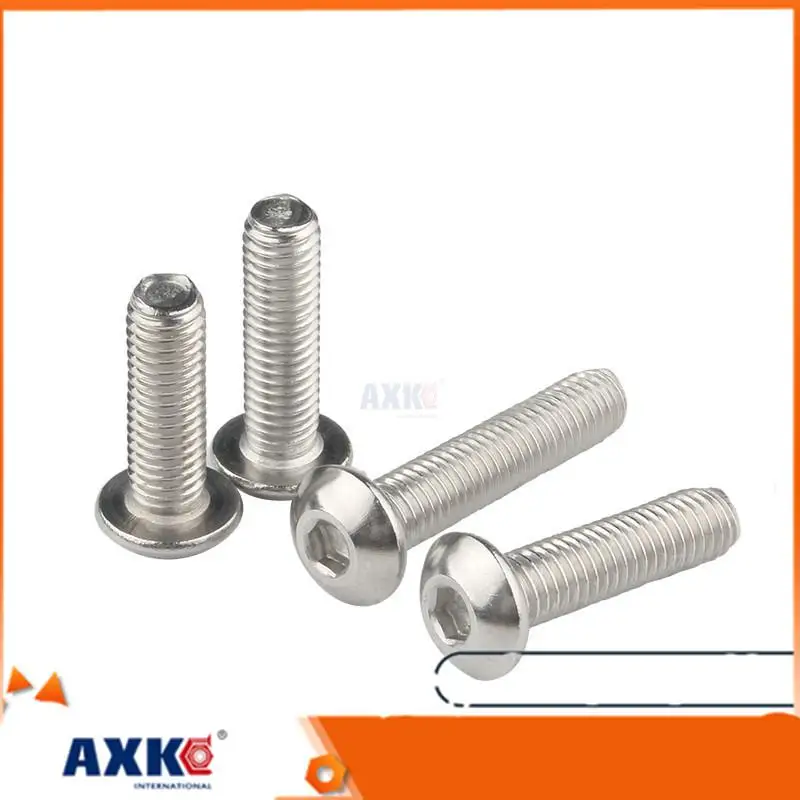 

50pcs UNC 2#-56 4#-40 6#-32 8#-32 US Coarse Thread 304 stainless steel Allen Hex Hexagon Socket Button Head Screw Bolt ISO7380