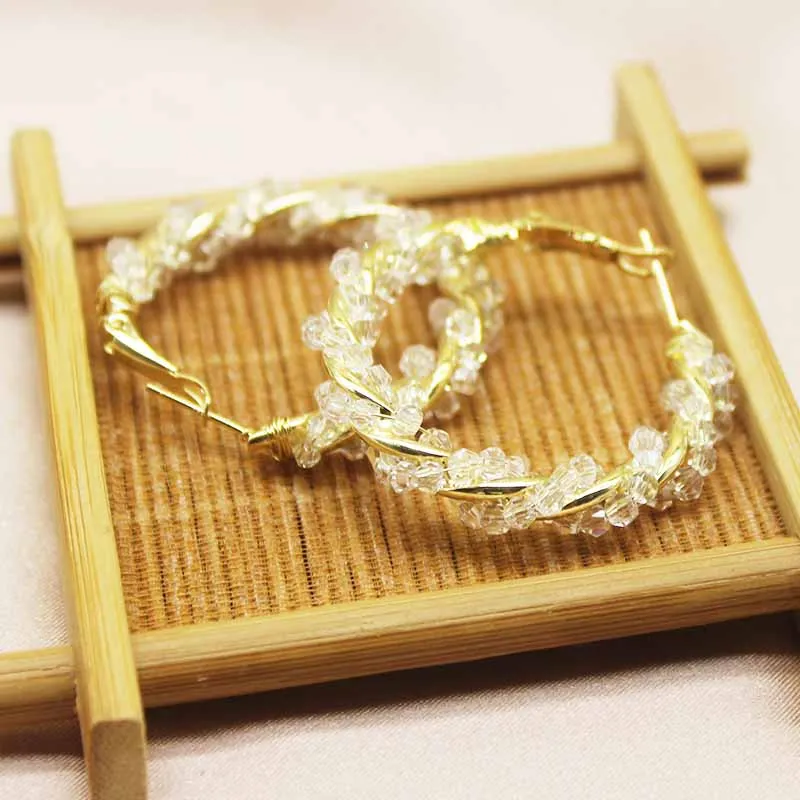 Zerong 4 0 см Роза Бог для женщин из крученой пряжи в виде капель с кристаллами форме