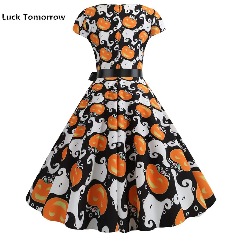 Женское винтажное платье-миди с принтом коротким рукавом и цветочным рисунком