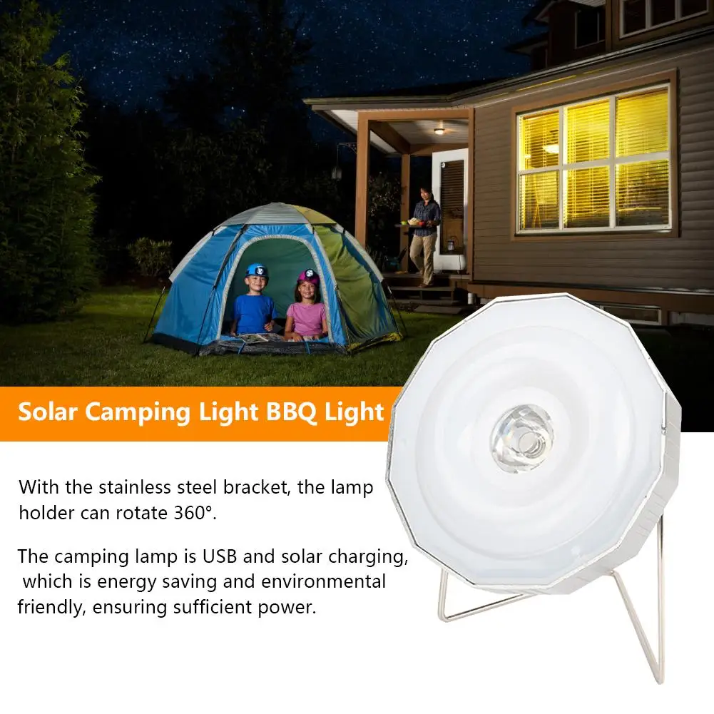 Portable Solar Camping Lamp Mobile Power USB Flashlight Adjustable Outdoor Work Light BBQ Lantern COB Floodlight | Освещение