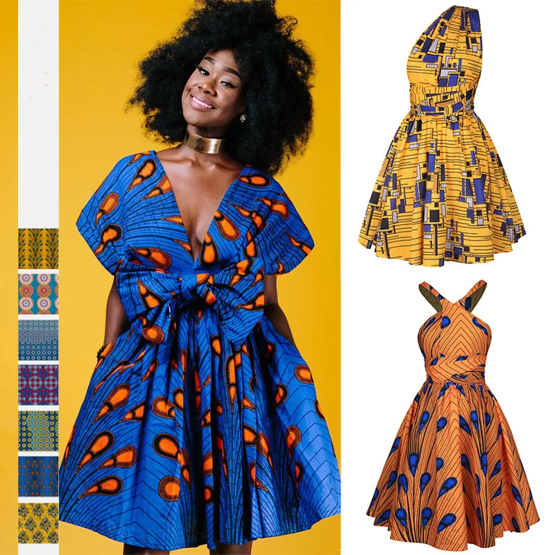 Популярное платье в африканском стиле Женская одежда с цифровым принтом сделай