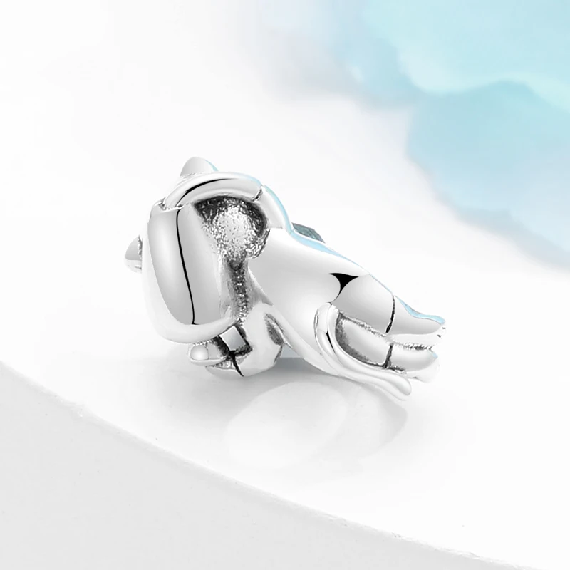 Creative sculpture series Cute cat holding a jar 925 Silver Metal Beads Charms for Jewelry Making fits Original DIY Bracelets | Украшения и