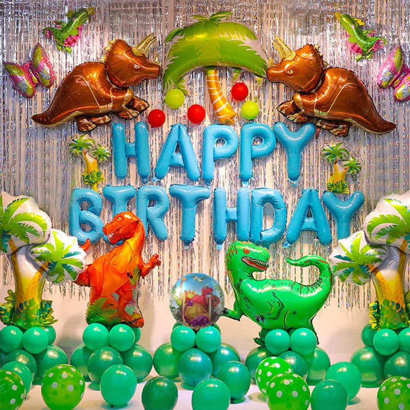 Dinosaur set F 1 комплект гигантский динозавр фольги Воздушные шары День рождения украшения Дети От 1 до 3 лет День рождения воздушный шар в форме животного детские вечерние Декор globos - Цвет: Dinosaur set F