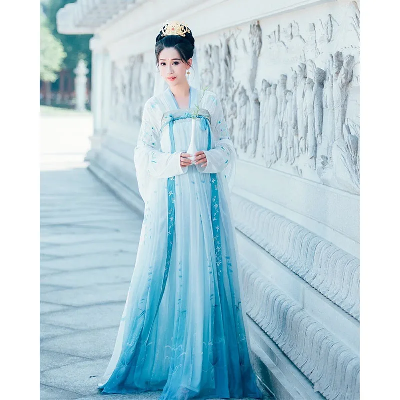 

Tang Dynasty Ancient Costume Hanfu Dress Women Folk Dance Clothing Chinese Traditional Fairy Princess Dresses Stage Performance