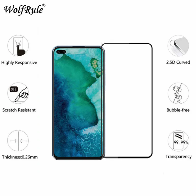 2 piezas Protector de pantalla LCD Honor V30 pegamento completo vidrio para Huawei Honor V30 Pro cubierta completa vidrio templado Honor V30 / V30 Pro pel&iacute;cula-1