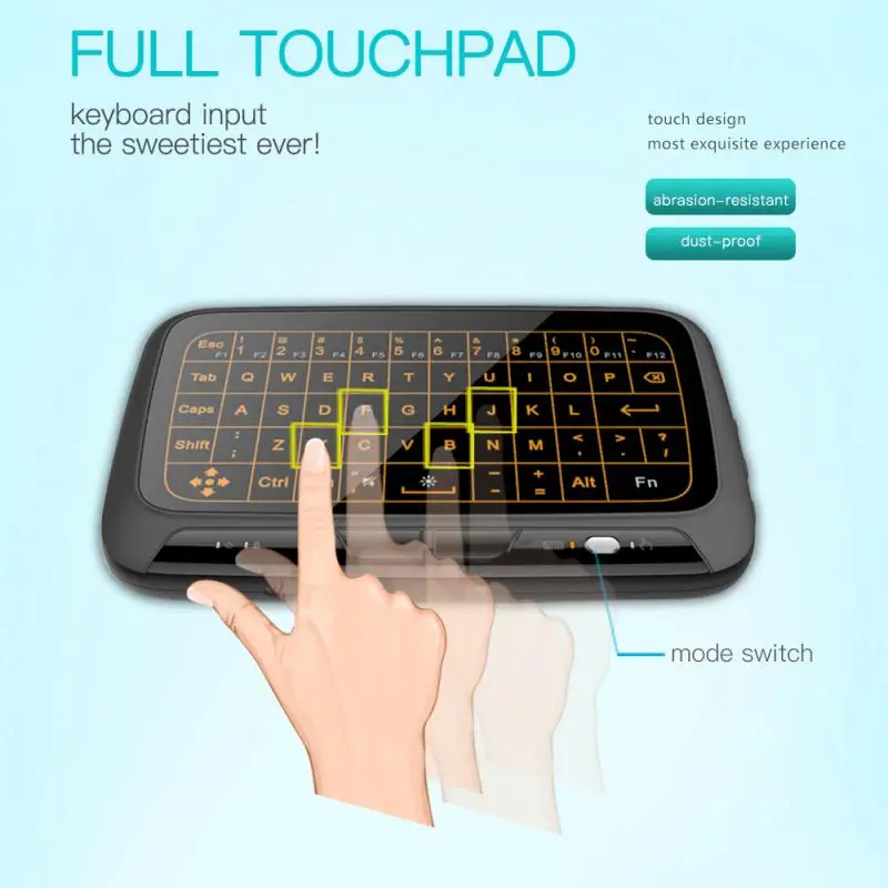 Беспроводная мини-клавиатура H18 + Air Mouse с сенсорным экраном 2 4 ГГц QWERTY клавиатура