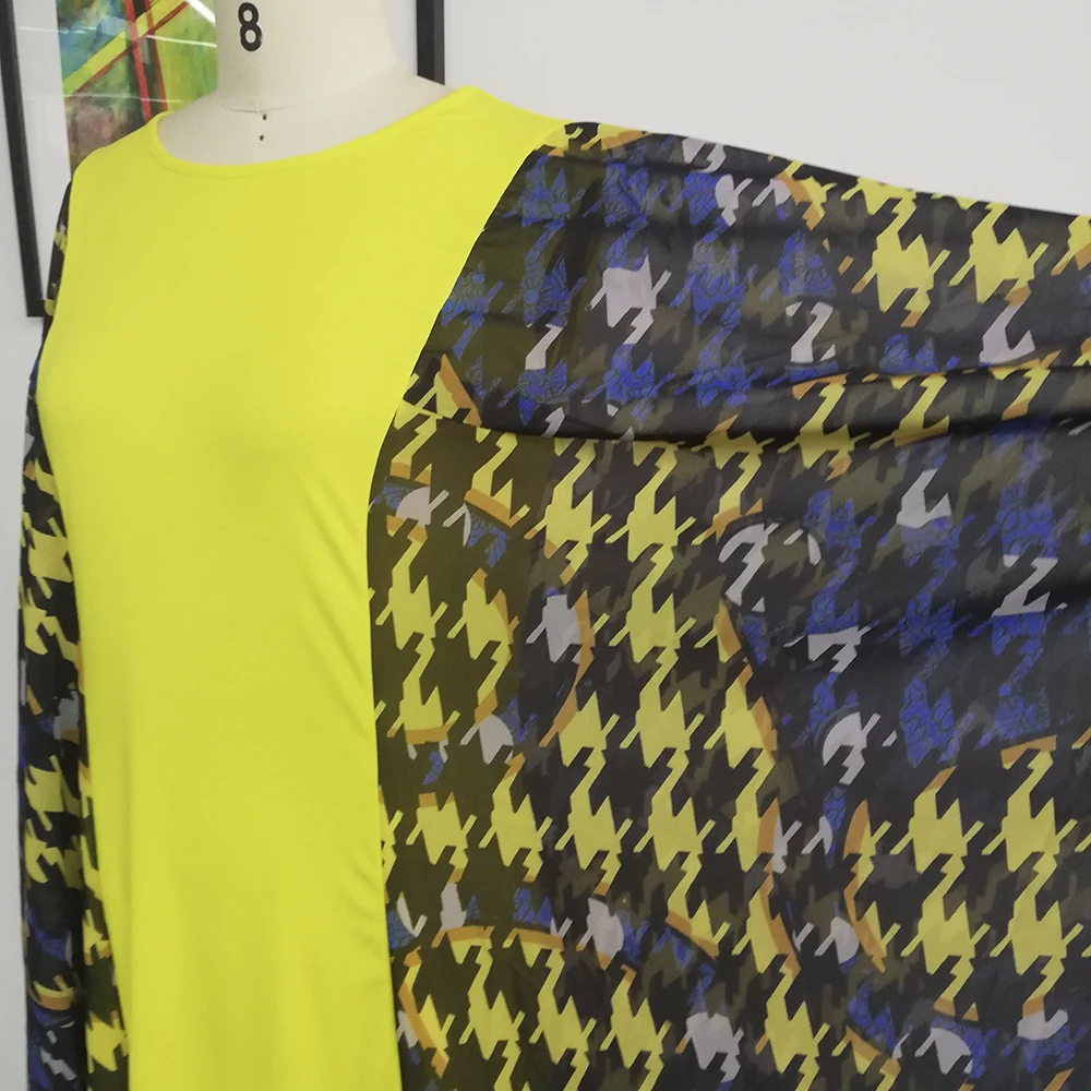 Женское винтажное желтое платье с рукавом летучая мышь повседневное свободное