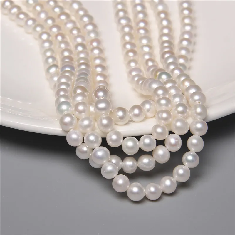 Elegant Fashion Real Round White Cultured Freshwater 5mm Pearls Beads Wholesale Natural Pearl Bead For Women Jewelry Making Hand