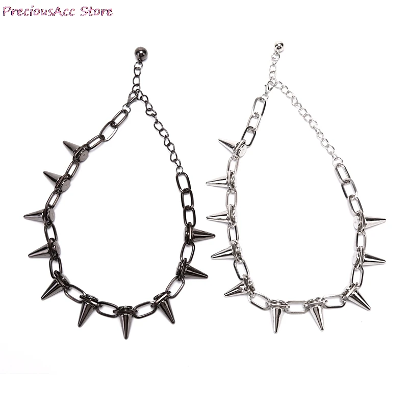 Панк готические заклепки ручной работы ожерелье Чокеры с шипами металлическая