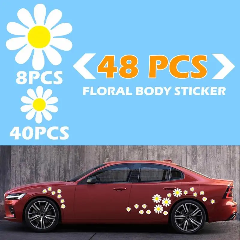 48 шт маргаритки персонализированные наклейки для автомобиля из ПВХ Авто