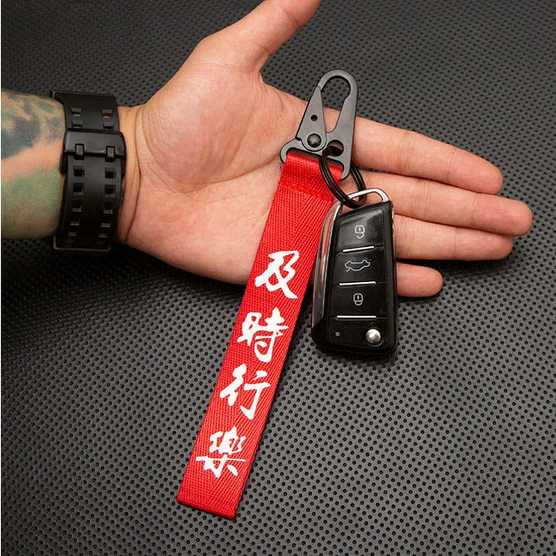 

Red JDM Racing keyring Tags JDM keytags keychain Auto Car keychain car drift Key Phone Holder Quick Release Drift Car enthusiast