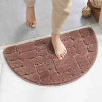 tongdi semicircular bathroom carpet mats soft shower fannelette microfiber non slip rug decoration for home living kitchen room