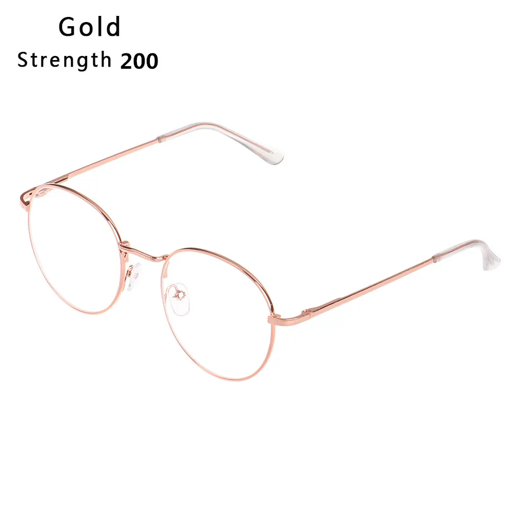 Gold-Myopia 2.0 Винтажные металлические круглые очки для чтения, ультра светильник, очки для близорукости, Классические близорукие очки, диоптрия-1-1,5-2-2,5-3-3,5-4 - Цвет оправы: Gold-Myopia 2.0