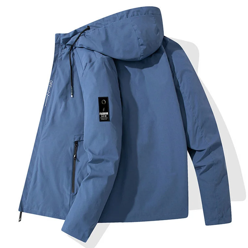 

2021 Autumn Men's Jacket Hooded Casual Lightweight Streetwear New Arrival Solid Color Parka Fashion Brand Design Windbreaker