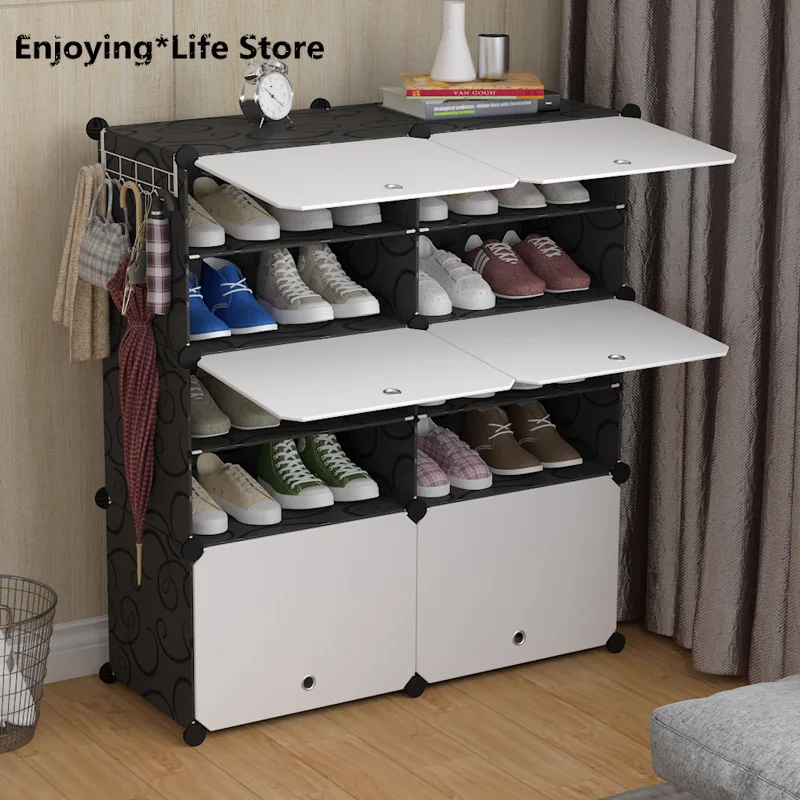 

Multi-layer Plastic Assembled Shoe Cabinet for Household Shoe Cabinet Dustproof Shoe Rack Shoe Storage