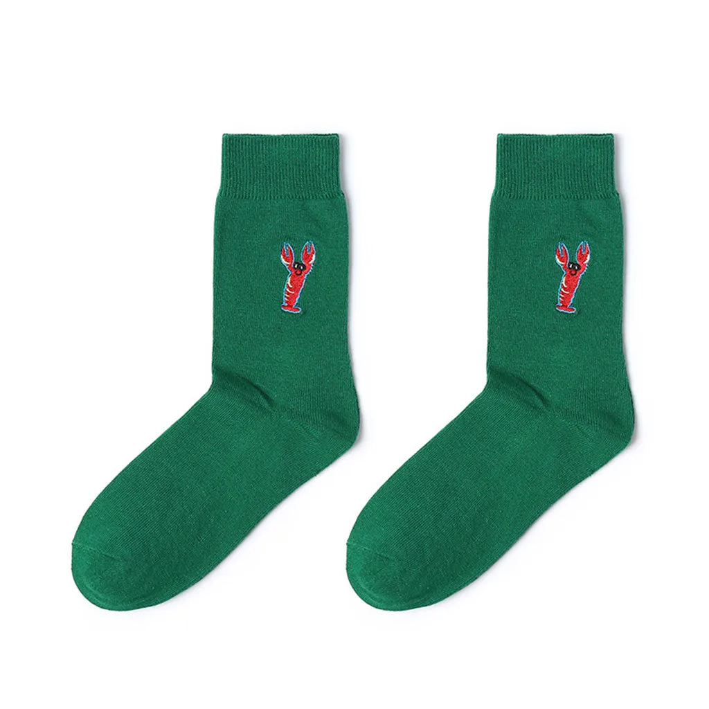 Женские зимние теплые Мультяшные носки унисекс с вышивкой в стиле ретро