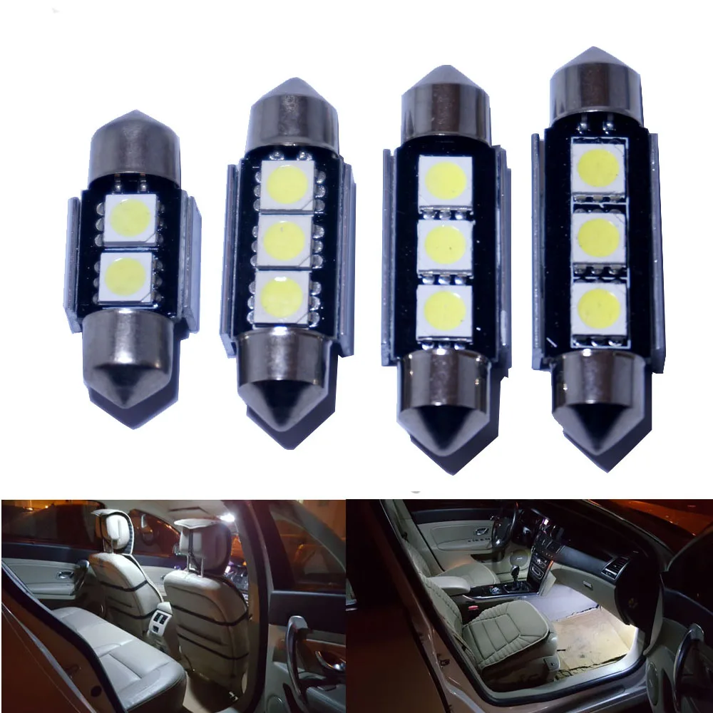 100 шт. высокое количество 36 мм 39 41 3 SMD 5050 Светодиодный белый автомобильный Купол