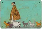 Плакаты Sam Toft с изображением кота, прогулок, жестяная вывеска, винтажный металлический постер для паба, клуба, кафе, бара, дома, художественное украшение, плакат в стиле ретро 20x30 см