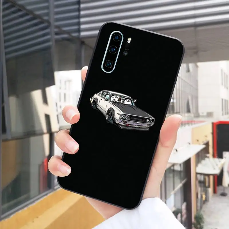 

Sports Car Jdm Drift Cartoon Phone Case Black For Huawei P10/20/30/40/20Pro/30Pro/30Lite/40Pro NOVA3/3E/3i/7SE Cases