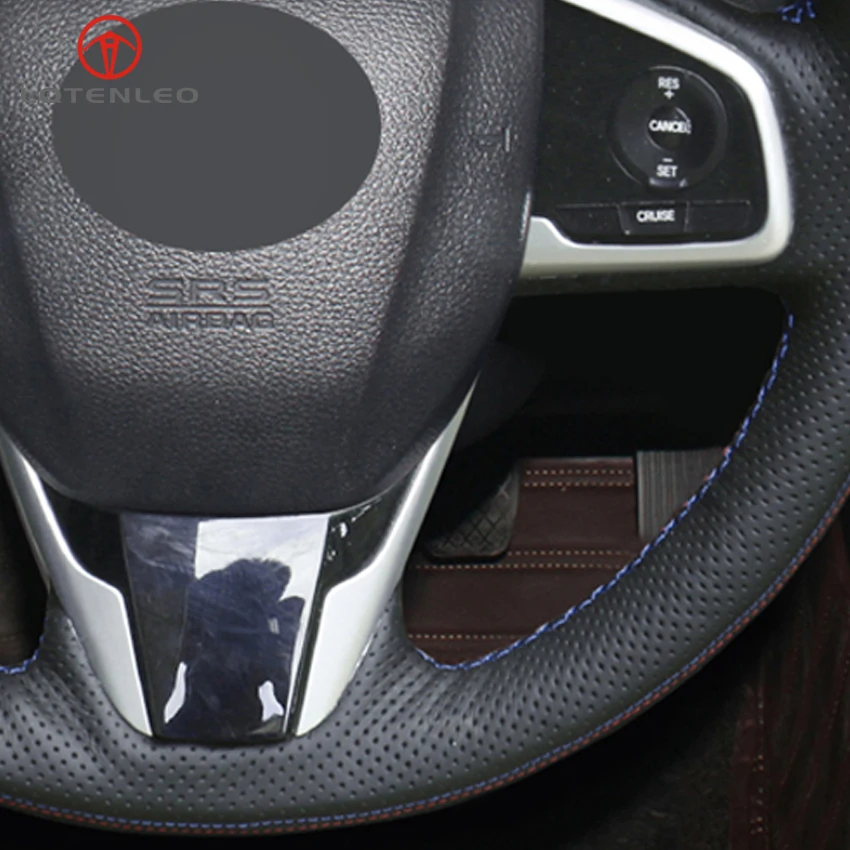 Черная замшевая накладка на руль LQTENLEO для Honda Civic 10 2016 2019 CRV CR V 2017 2019|Чехлы руль| |