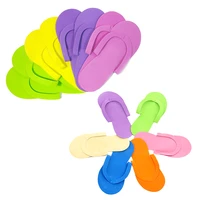 12pairs disposable foam slippers spa pedicure flip flop assorted colors for salon foot care tools random color
