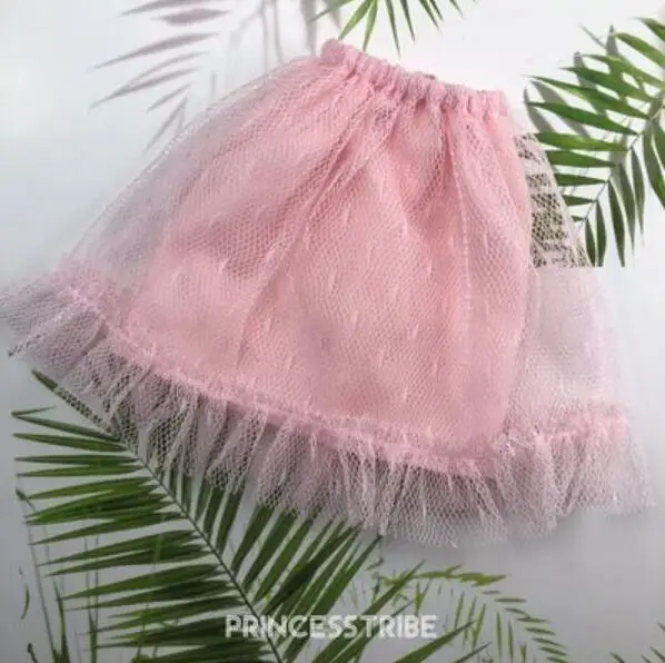 pink 1 шт. черный, Wihte, розовая юбка в сетку Blyth Doll Cothes Barbies платье для blyth, ob24, azone, kurhn, barbies кукла 1/6 аксессуары - Цвет: pink