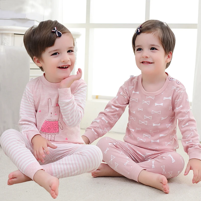 Детская Пижама 2 шт. с длинным рукавом и мультяшным рисунком | Мать ребенок
