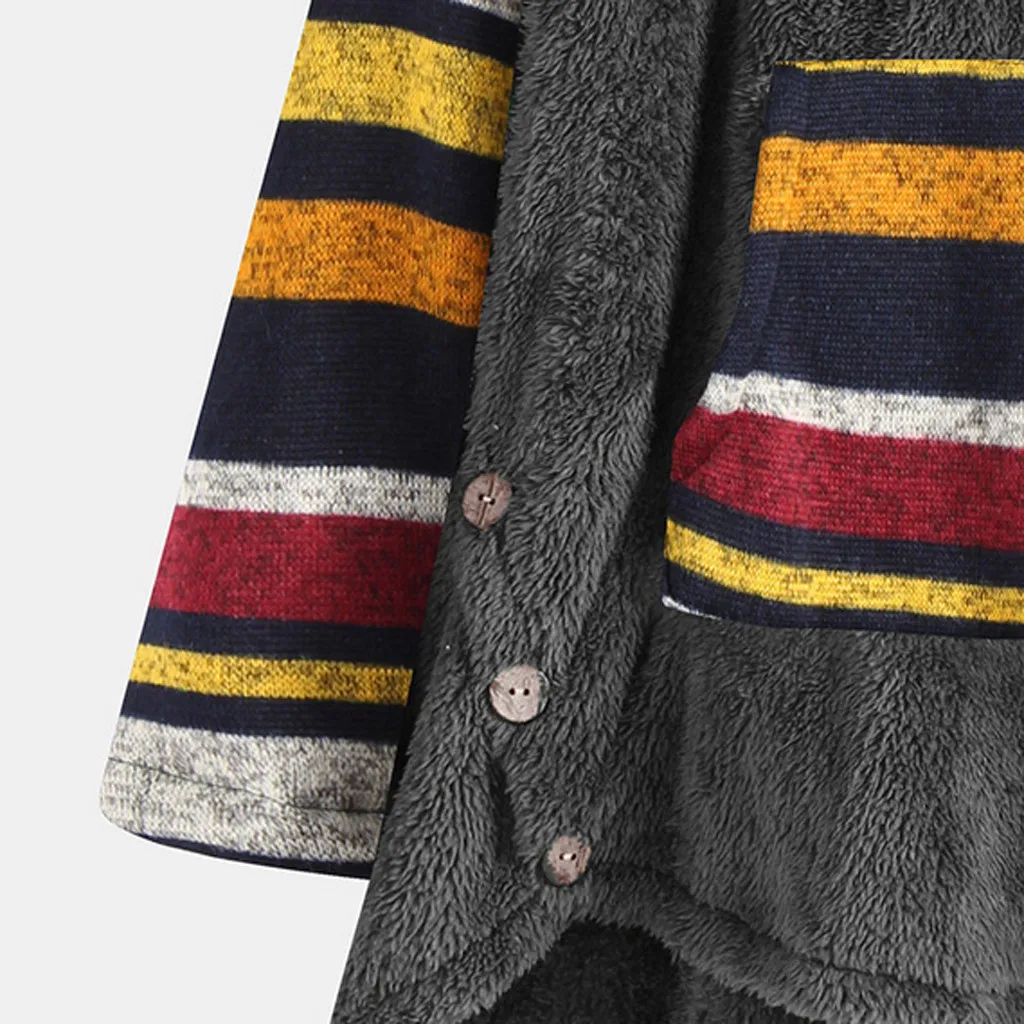 Модная пушистая зимняя теплая толстовка с капюшоном шерстяная Женская и принтом