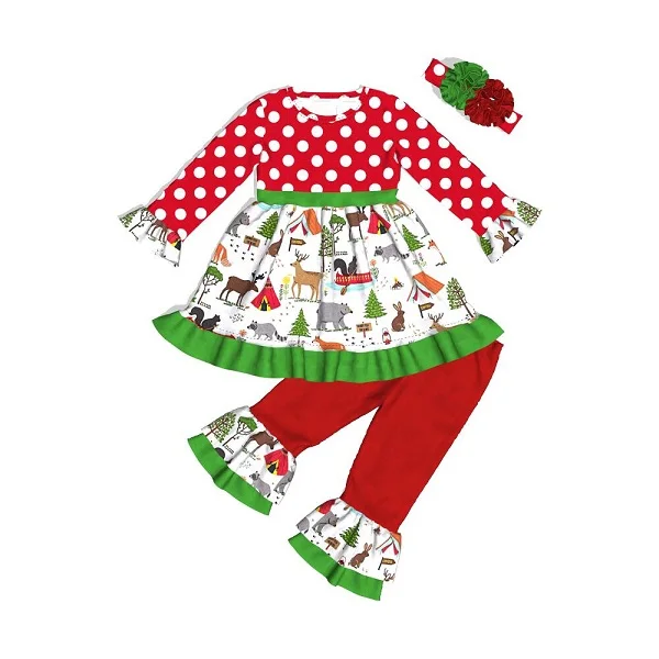 2019 платье для девочек детская одежда Санта Клаус Рождественская елка LYQ908-1475-HY |