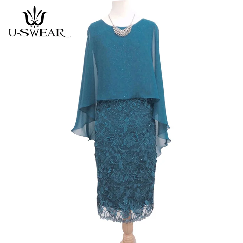 Платья для матери невесты шифоновое кружевное платье с жакетом короткое Vestido Mae Da