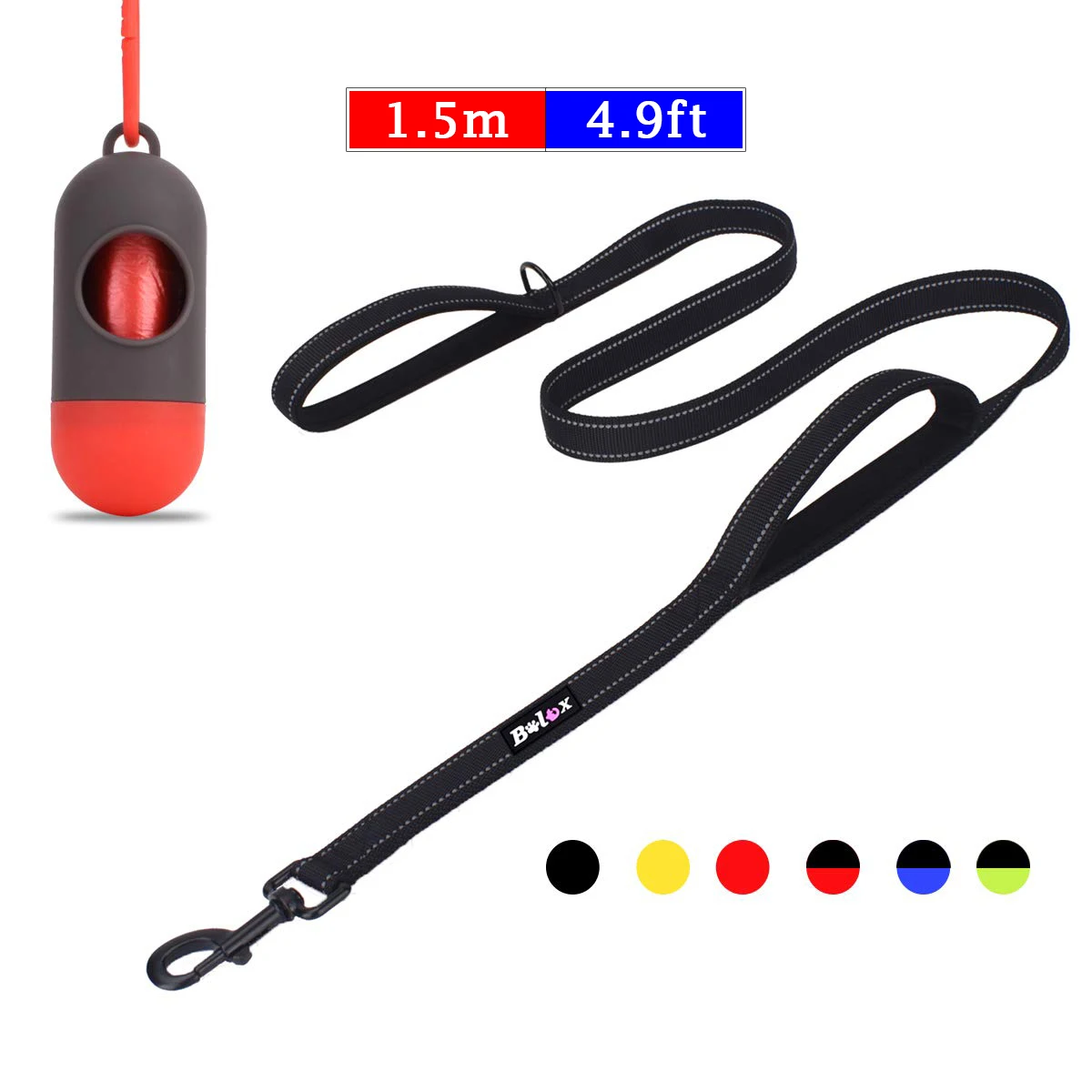 

5ft Dog Leash Heavy Duty Rope Leash with 2 Padded Handle Strong Training Leashes for Small Large Dogs Rope Leads for Dogs